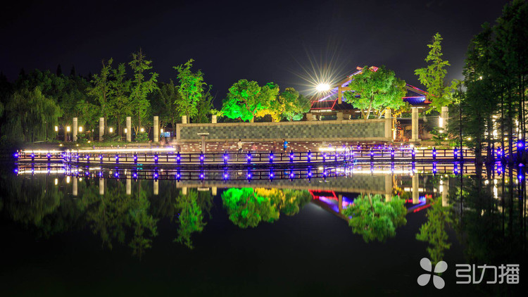 尚湖夜景图片